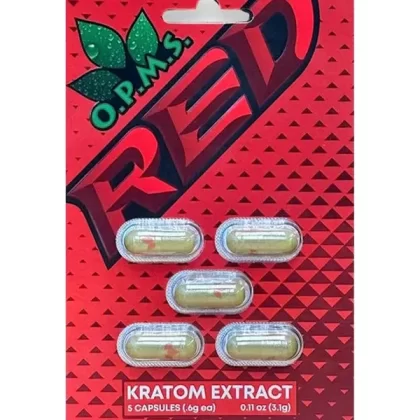 O.P.M.S. Kratom Extract Red Capsules 5ct