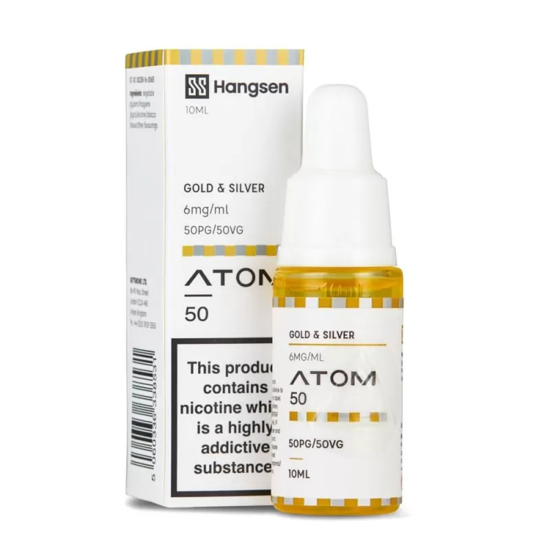 Gold & Silver E-Liquid Atom 50 Series by Hangsen (10ml) - 18mg
