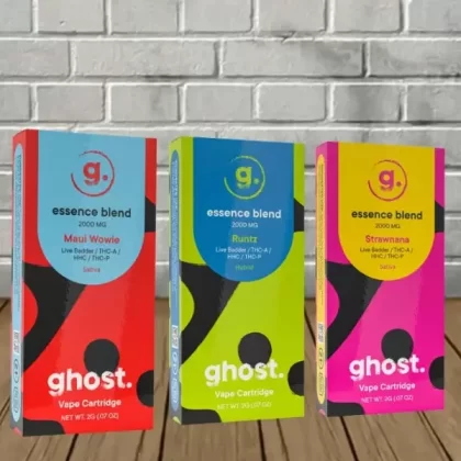 Ghost Essence Blend THCa Vape Cartridge 2g - strain profile#Do Si Do (Indica) CARTRIDGE>Maui Wowie (Sativa) CARTRIDGE>Runtz (Hybrid) CARTRIDGE>Strawnana (Sativa) CARTRIDGE