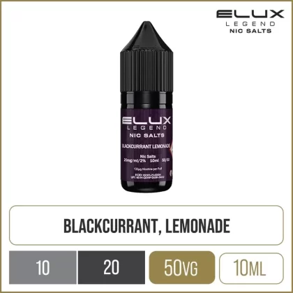 Blackcurrant Lemonade ELUX Legend Nic Salts E-Liquid 10ml