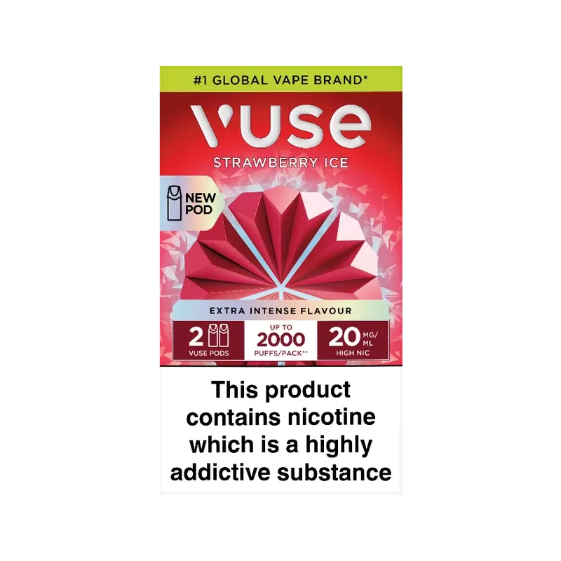 Vuse Pro Pods vPro- Nicotine Salts Strawberry Ice 20mg