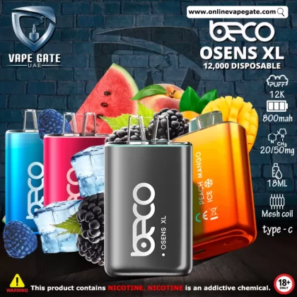 Beco Osens XL Disposable Vape (12,000 Puffs) - 50 mg / Mango Ice