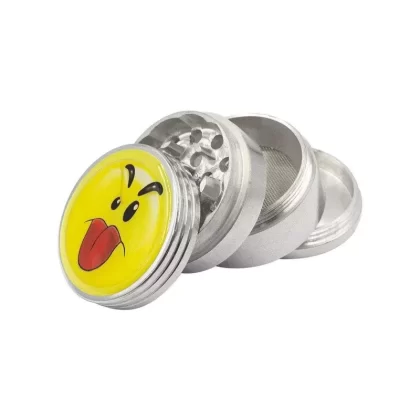 Smiley Metal Herb Grinder – 4 Piece