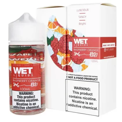 WET LIQUID Raspberry Orange Iced E-liquid 100ml - Vape Product, Vape Product