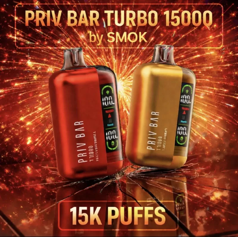 PRIV Bar Turbo 15000 - Strawberry Mint Candy - Vapeciga - Image 2