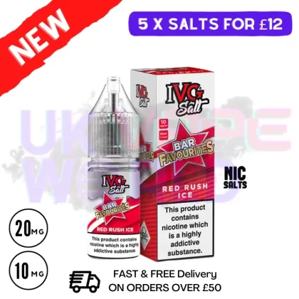 Red Rush ICE IVG “Bar Favourites” Salt 10ml Nic Eliquid