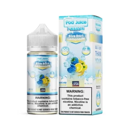 Pod Juice Blue Razz Lemonade Freeze Tobacco Free Nicotine E-Juice 100ml - Eliquidsupply