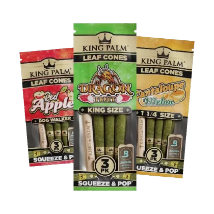 King Palm Flavored Palm Cones – 3ct - flavor#Cantaloupe - 84mm>Dragon Fruit - 109mm>Red Apple – 70mm