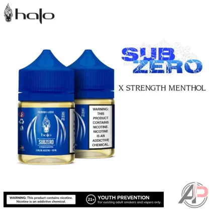 Halo SubZero X Strength Menthol E-Liquid 60ml - Vape Product, 0mg – 24 Bottles Deal 17.50/Per 60ML Bottle