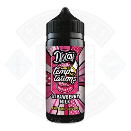 Doozy Vape Temptations- Strawberry Milk 0mg 100ml Shortfill