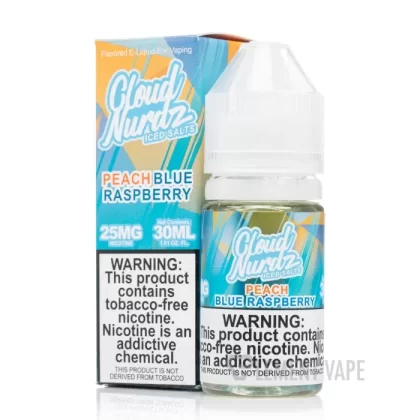 ICED Peach Blue Razz – Cloud Nurdz Salts – 30mL