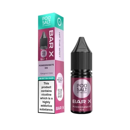 Pomegranate Ice Nic Salt E-Liquid by Pod Salt Bar X - 10 mg - Medium Strength