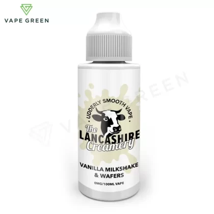 Vanilla Milkshake & Wafers Shortfill E-Liquid by the Lancashire Creamery 100ml - Eliquidsupply