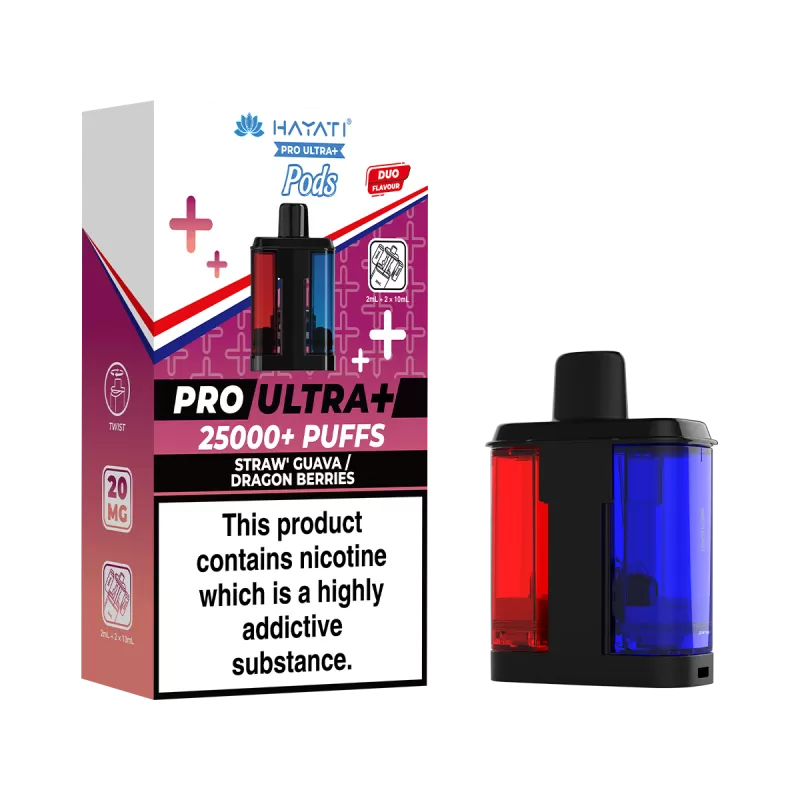 Straw' Guava / Dragon Berries Hayati Pro Ultra Plus Refill Pack - 20mg - Vape Product (4E4D6F)