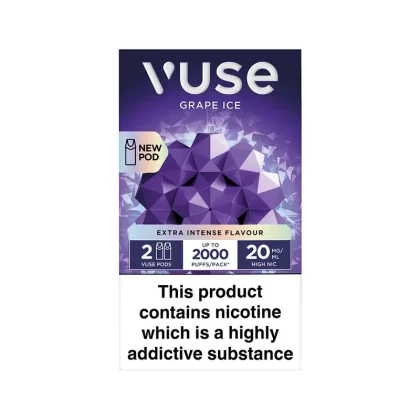 Vuse Extra Intense Grape Ice Pods (2 Pack) - Strength#20mg>10mg (AB672C) (AB672C)
