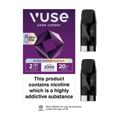 Dark Cherry Vuse Pro Pods - 20mg - Vape Product (C8F72B)