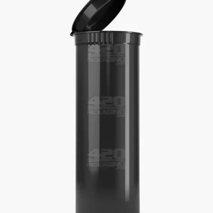 POLLEN GEAR | Child Resistant Opaque Black Pop Top Bottles | 60dr – 14g – 128 Count