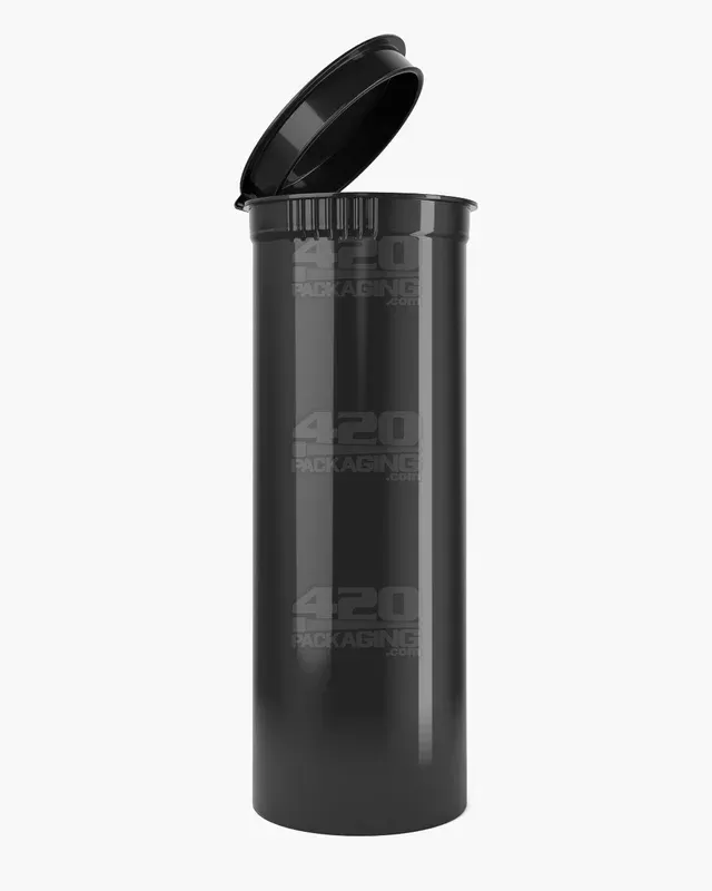 POLLEN GEAR | Child Resistant Opaque Black Pop Top Bottles | 60dr – 14g – 128 Count