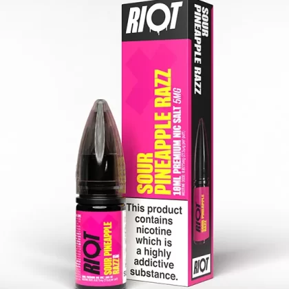 Sour Pineapple Razz Nic Salt E-Liquid - Riot X - 20mg - PG 50%