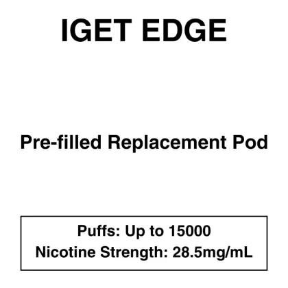 IGET Edge LP15000 – Prefilled Replacement Pod – 28.5mg/mL Nicotine – Up to 15000 Puffs – 1 Pod - Vapeys Co Nz