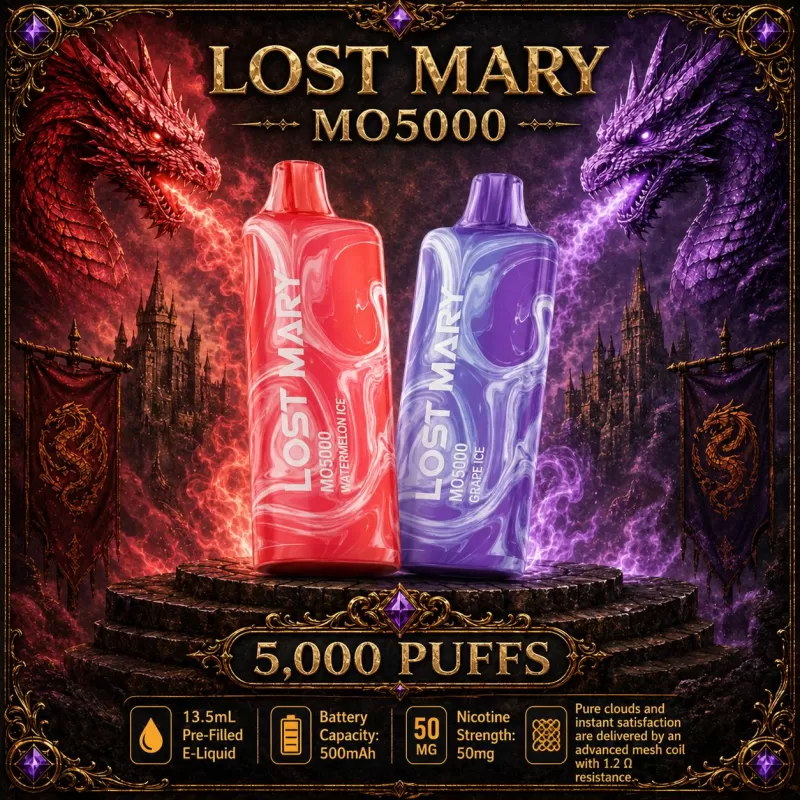 Lost Mary MO5000 - Black Mint / Raspberry Jam (BLK Series)