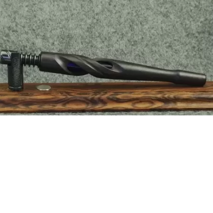 Half Open Twist in African Blackwood w/ Blue Glass by PhattPiggie - Vape Store