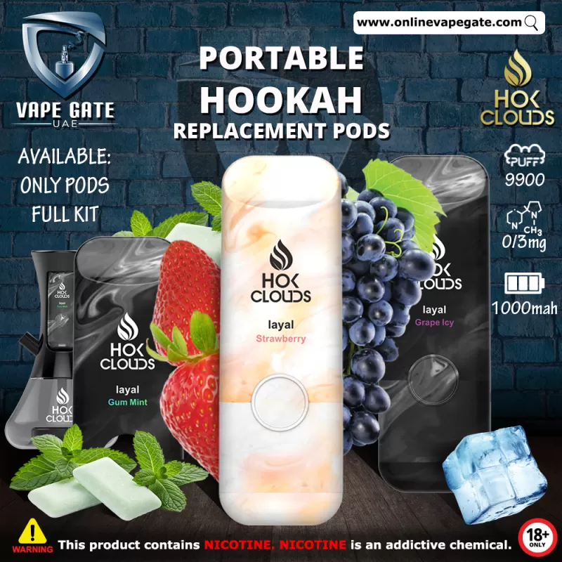 XTRA - HOK CLOUDS PORTABLE HOOKAH REPLACEMENT PODS - Peach Mango / 3 mg