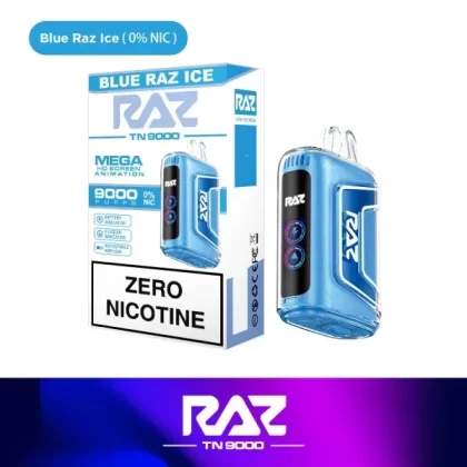 RAZ TN9000 Disposable Nicotine FREE Blue Raz ICE - Eliquidsupply