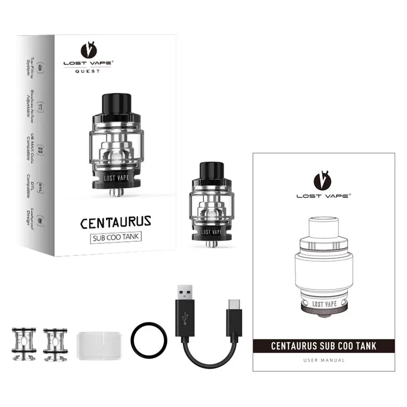 Lost Vape Centaurus Sub Coo Tank 4ml - Gunmetal - Image 3