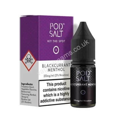 Blackcurrant Menthol Nicotine Salt E-Liquid By Pod Salt Core Range - Vapestreams Co