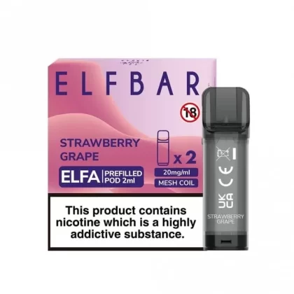 Elf Bar Elfa Strawberry Grape Nic Salt E Liquid Pods – Elfa Series (2 x 2ml)