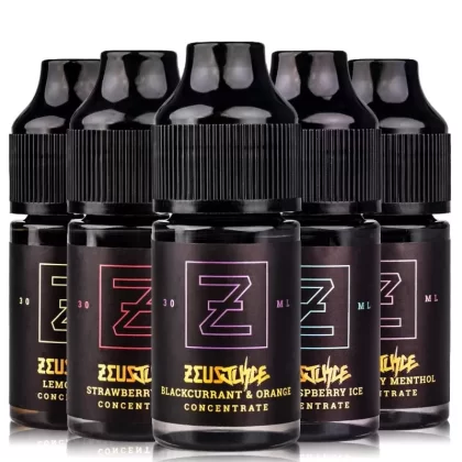 Zeus Juice Concentrates 30ml - Flavour#Strawberry Laces>Blue Raspberry Ice>Mixed Berry Menthol>Lemon Tart>Blackcurrant and Orange (EE5E55)