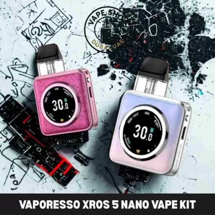 Vaporesso XROS 5 Nano Vape Kit 30W Buy in DUBAI - Black Satin, Blue Leatherette