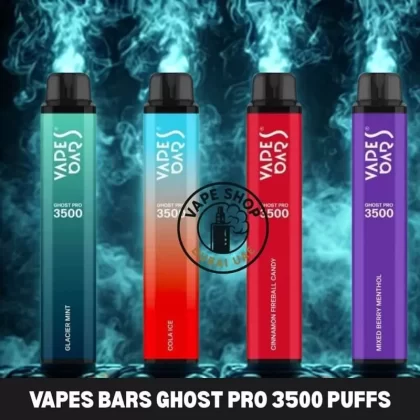 Vapes Bars Ghost Pro 2% nicotine 3500 Puffs Disposable in Dubai UAE - Vape Product, BOX OF 10 PCS; Banana Ice, Blueberry Pomegranate; Vape Product