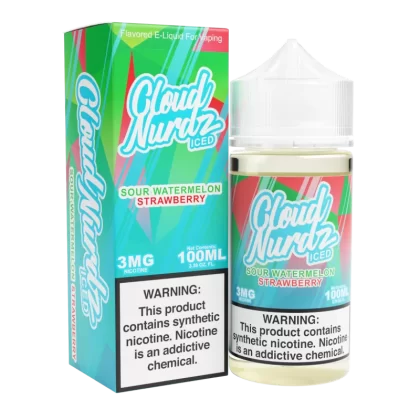 Sour Watermelon Strawberry Iced by Cloud Nurdz TFN 100mL - 6MG