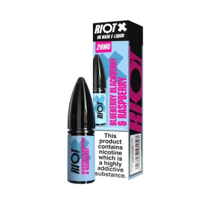 Blueberry Blackberry & Raspberry Nic Salt E-Liquid by Riot X - 10 mg – Medium Strength, 20 mg – High Strength
