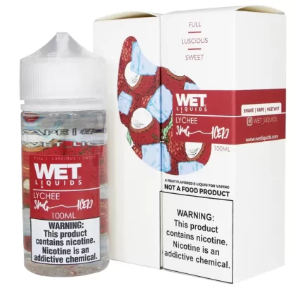WET LIQUIDS Lychee iced E-liquid – 100ml - Vapebazaar Pk
