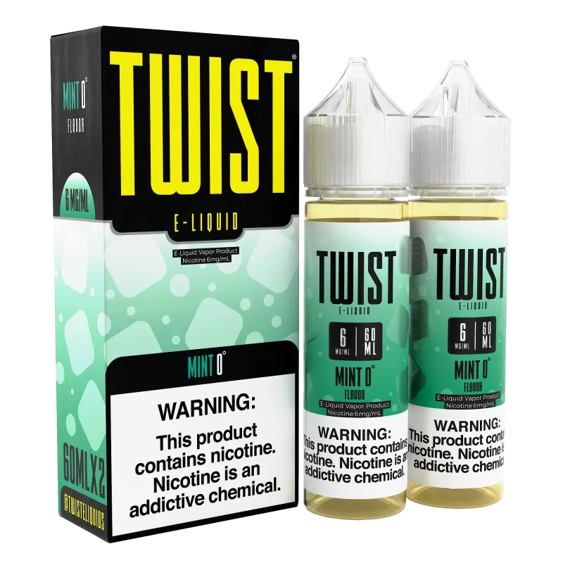 TWIST E-Liquid - Mint 0° - 120ML E-Liquid (Twin 60ML Pack)