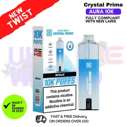 Mr Blue Crystal Prime 10K Puff Pod Kit
