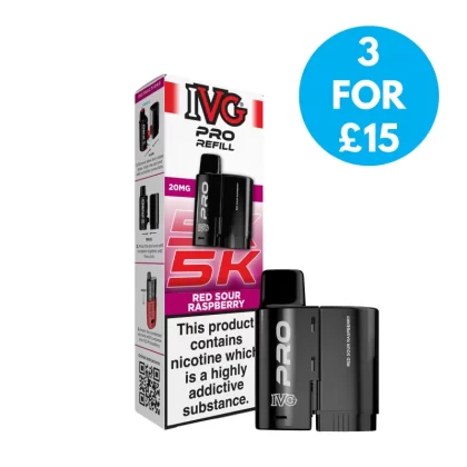 IVG Pro 5K Replacement Pods - Vape Product; Banana Ice, Blackberry Raspberry Ice