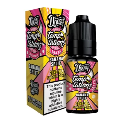 Banana Split Nic Salt E-Liquid Temptations Series by Doozy Vape Co (10ml) - 10mg