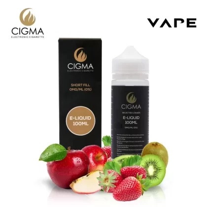 Cigma e-Liquid – Apple Kiwi Strawberry 0mg 100ml Shortfill | Cigee