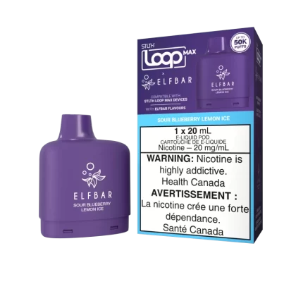 STLTH LOOP MAX X ELFBAR Pod Pack - Sour Blueberry Lemon Ice - 20 mg/mL (wholeseller) - Excise ON, 20 mg/mL - ON