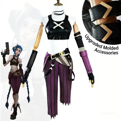 Punk Style Harley Jinx Girl Jinx Cosplay Costume - Complete Outfit Set for Women
