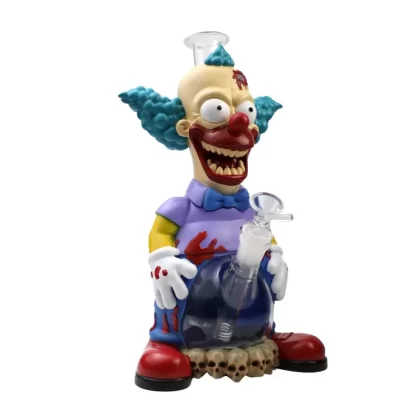 Waterpipe – 13690 – H27x17cm 3D The Simpsons Krusty Figurine Resin and Clear Glass