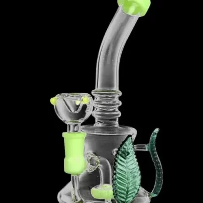 Glass Leaf Handle Water Pipe Bong