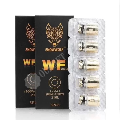 Sigelei Snowwolf WF Replacement Coils - Size#Pack of 5~Resistance#WF-M (0.13 Ohm)>WF-MINI (0.28 Ohm)>WF Coil (0.2 Ohm)>WF-H-M (0.15 Ohm)>WF-H MINI (0.25 Ohm)