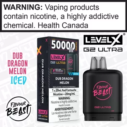 Dub Dragon Melon Iced Flavour Beast LEVEL X G2 Ultra POD