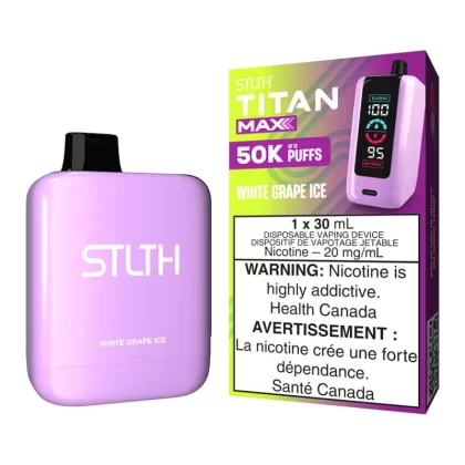 STLTH Titan Max Disposable Vape Device - White Grape Ice - 20mg/ml