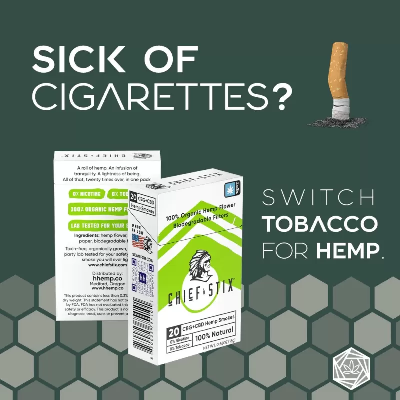 Chief Stix 20ct Hemp Smokes - Menthol, Regular (ACF7FE) - Image 2